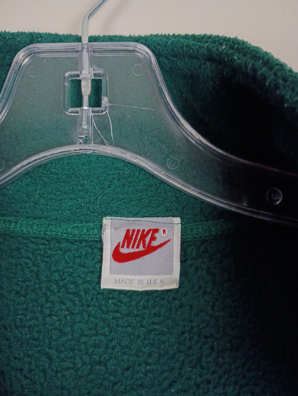 Vintage 90s Nike Quarter-Zip Fleece Pullover Jacket - Forest Green XL - Picture 4 of 12